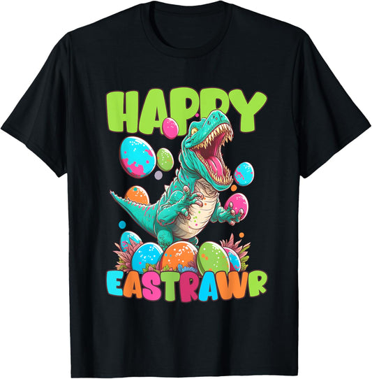 Happy Eastrawr Toddler Boya Kids T-Rex Easter Dinosaur T-Shirt