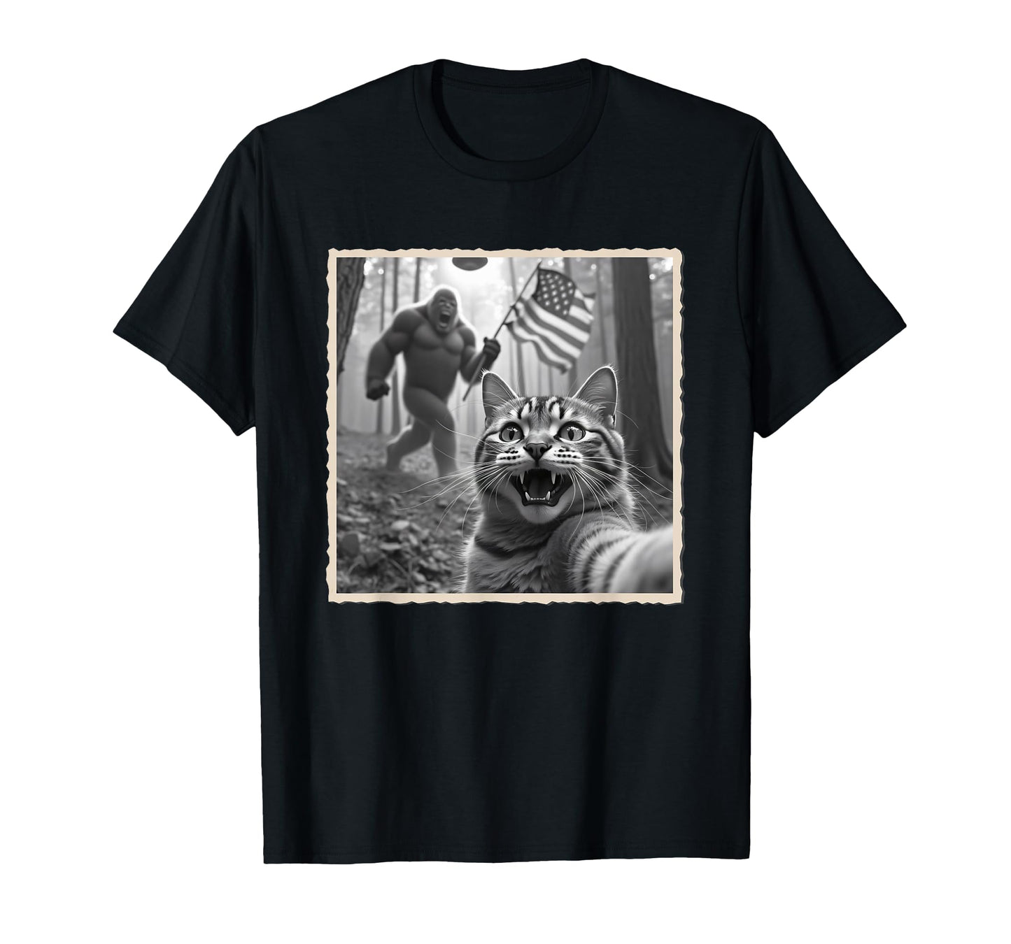 4th of July Bigfoot & Sasquatch, Patriotic, American Flag T-Shirt