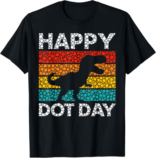 Dinosaur Happy Dot Day Colorful Polka Dot Toddler Boys Kids T-Shirt