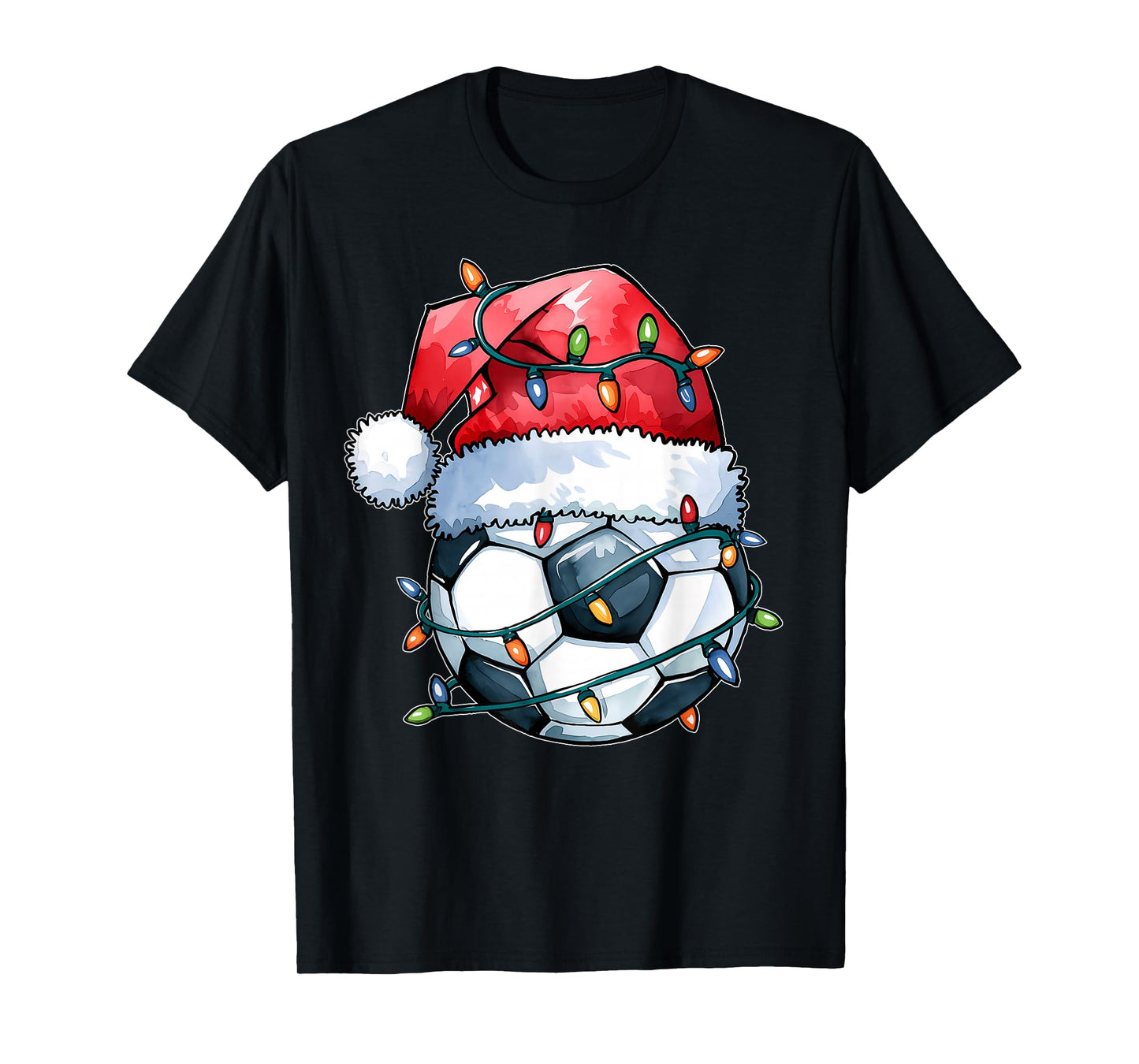 Soccer Christmas Shirt Funny Holiday Soccer Xmas Santa Hat T-Shirt