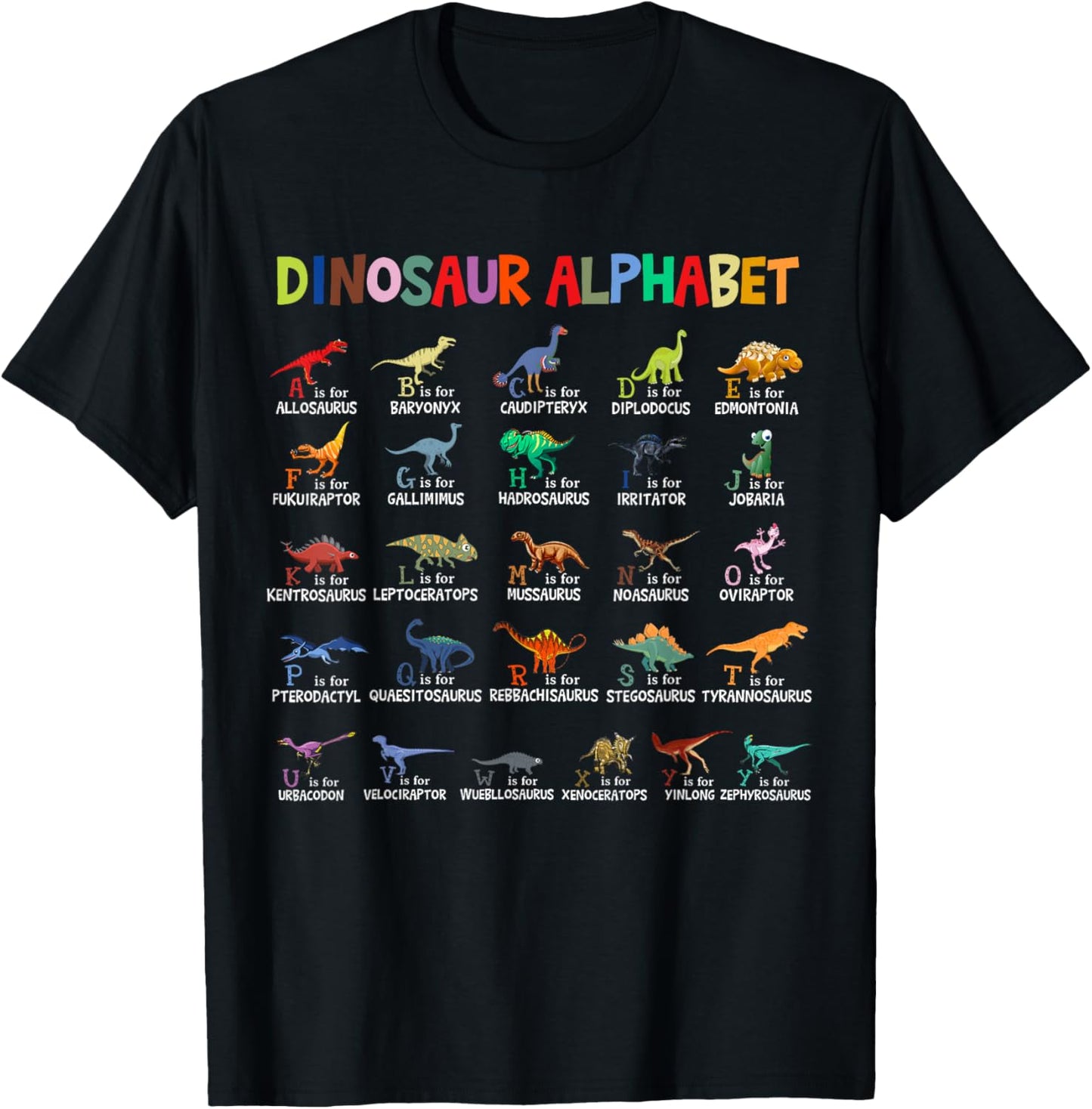 Dinosaurs Alphabet Back To School Tshirt First Day Of School T-Shirt