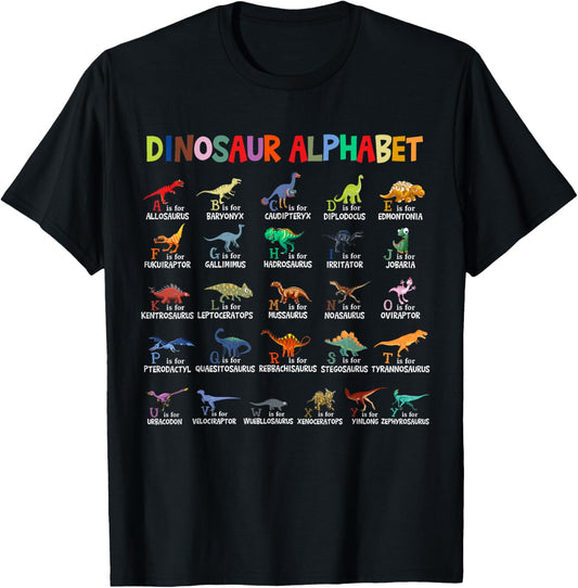 Dinosaurs Alphabet Back To School Tshirt First Day Of School T-Shirt