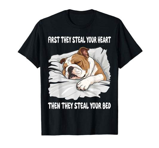 English Bulldog Sleeping Pajamas Nightgown Men Women Girls Kids T-Shirt