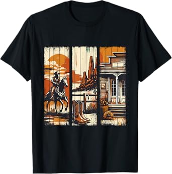 Vintage Cowboy Western Country Rodeo Horse Rider T-Shirt