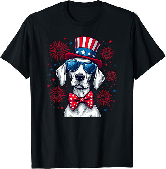 Weimaraner, July 4th, Patriotic, American Flag T-shirt