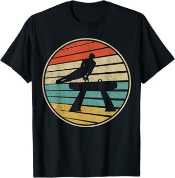 Cute Pommel horse Gift Retro Vintage 70s 80s Gymnastics Fun T-Shirt