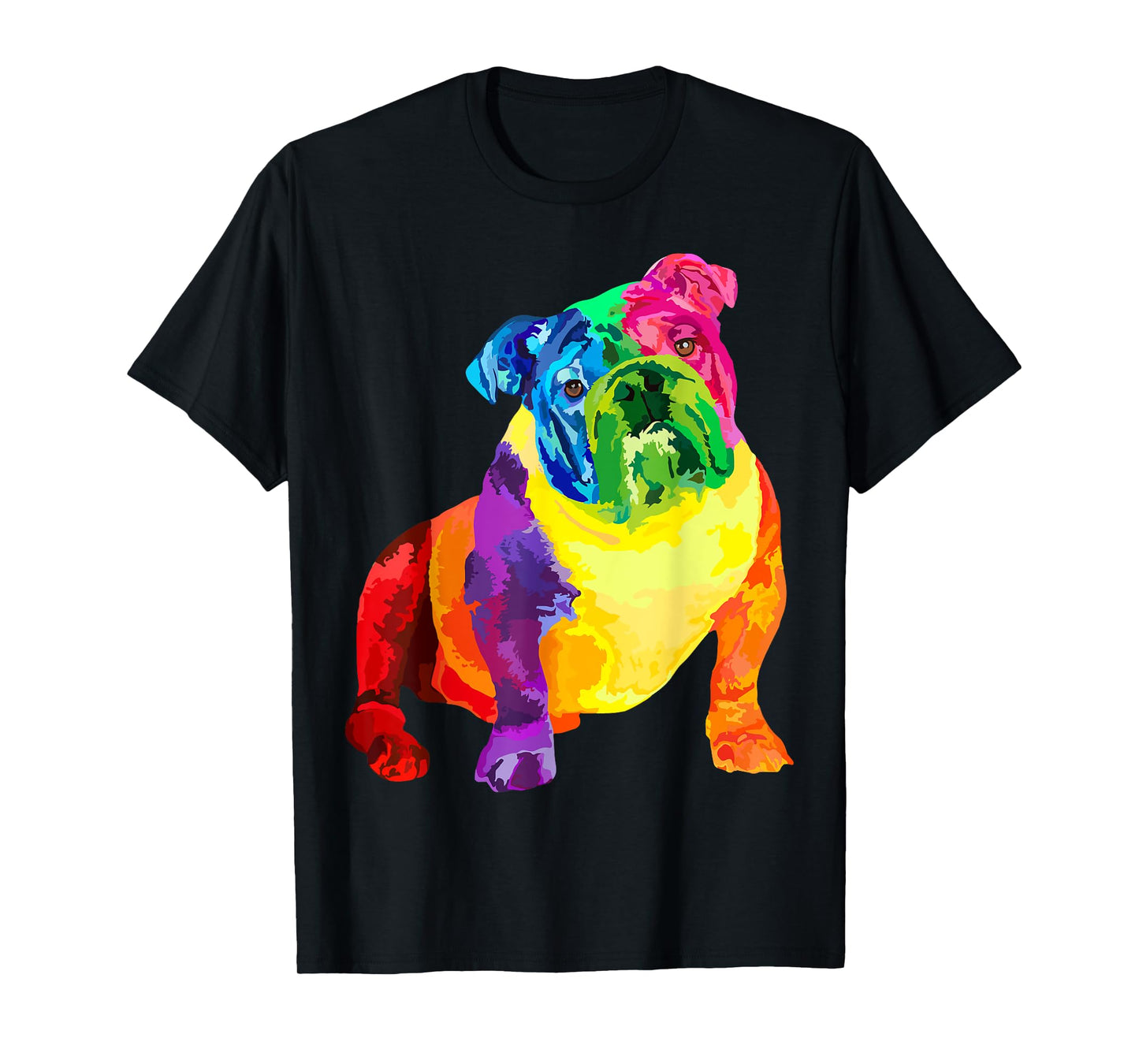 Dog Lover Gifts Womens Colorful Cool English Bulldog Mens T-Shirt