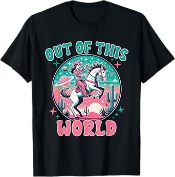 Space Cowgirl Outfit Cosmic Costume Galactic Western Riding T-Shirt