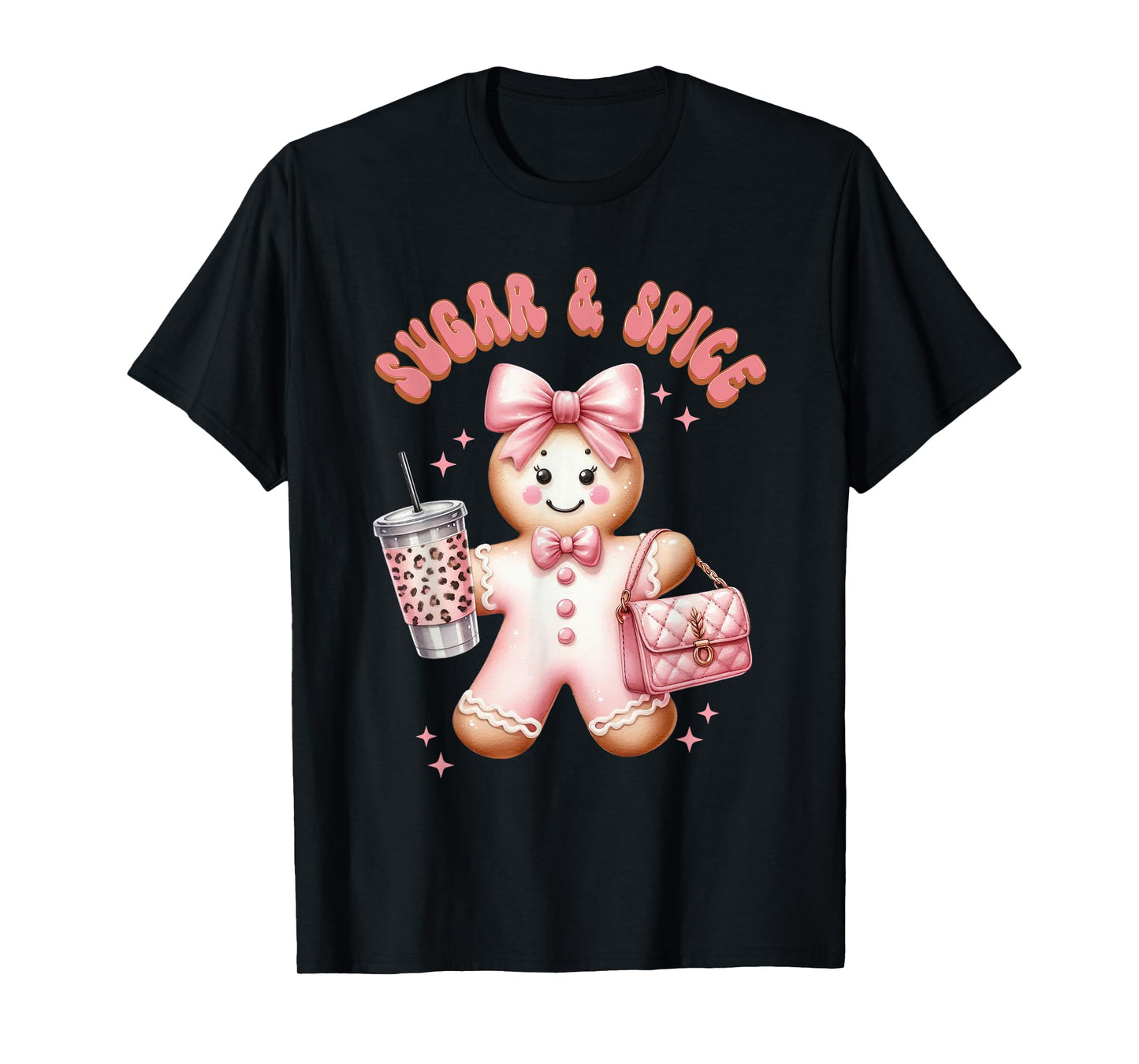 Gingerbread Pink Xmas Christmas Holidays Girl T-Shirt