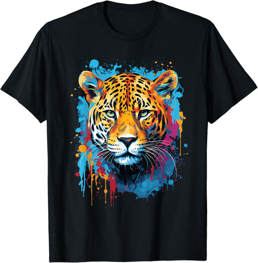 Jaguar Big Cat Splash Art Graphic Design Men Women Kids T-Shirt