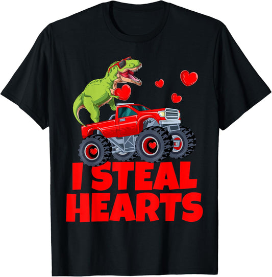 I Steal Hearts Cute Funny Dinosaur T-Rex Dino T-Shirt