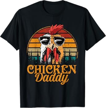 Chicken Daddy Vintage Poultry Farmer Funny Fathers Day Mens T-Shirt