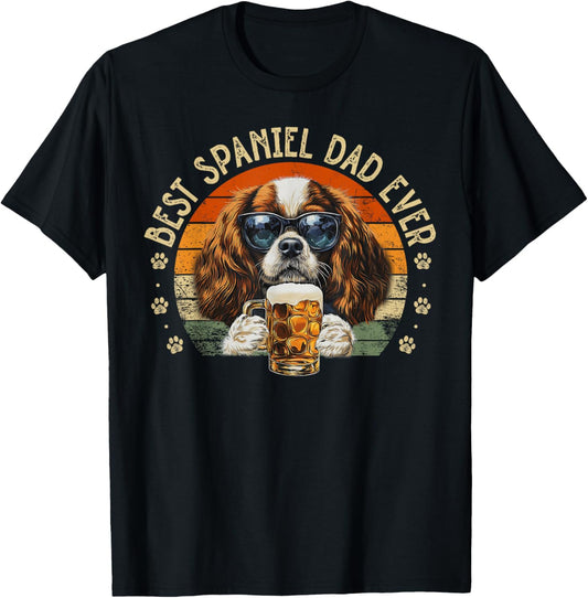 Mens Cavalier King Charles Spaniel Dad Dog Fathers Day Dog T-Shirt