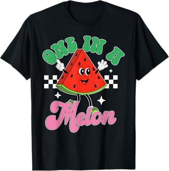 Funny Cute Retro Watermelon One In A Melon Summer Vacation T-Shirt