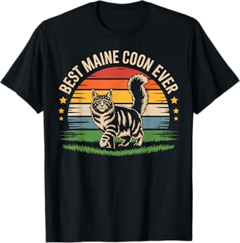Best Maine Coon Cat Retro Pet Lover Gifts Tee T-Shirt