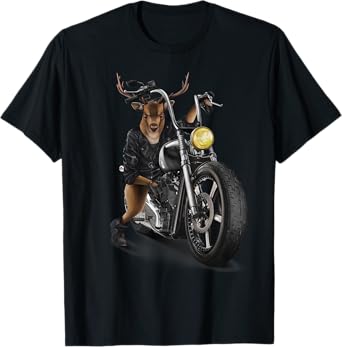 Deer Riding Classic Motorcycle T-Shirt