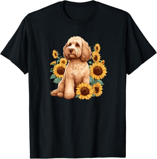 Cute Funny Sunflowers Floral Goldendoodle Doodle Lover T-Shirt