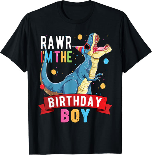 Rawr I'm the Birthday Boy Shirt Matching Trex Birthday Party T-Shirt