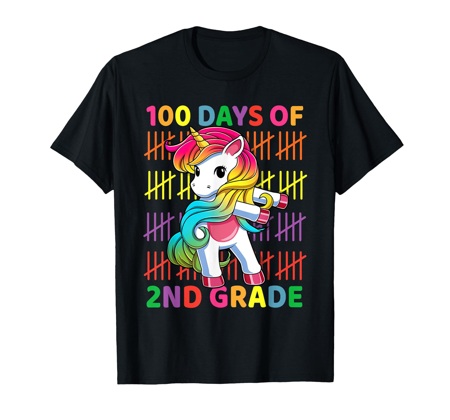 100 Days of 2nd Grade Unicorn Flossing 100th Day Of School T-Shirt