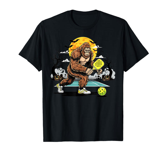 Bigfoot Halloween Pickleball Monster Costume T-Shirt