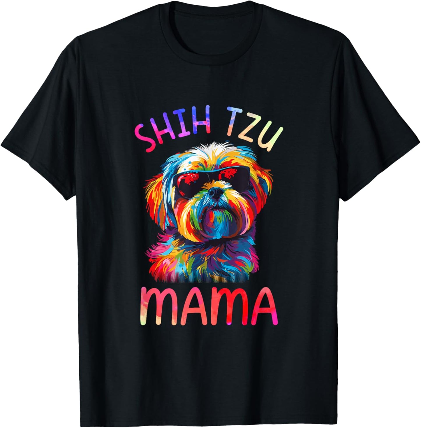 Shih Tzu Mom Mama Pop Art Shih Tzu Lovers T-Shirt