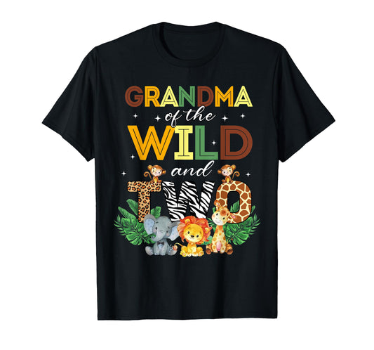 Grandma Of The Wild Two Zoo Birthday Safari Jungle Animal T-Shirt