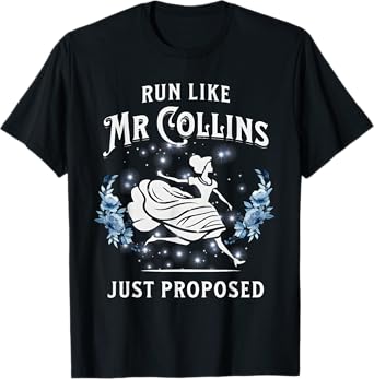 Run Like Mr Collins Just Proposed Funny Books and Running T-Shirt