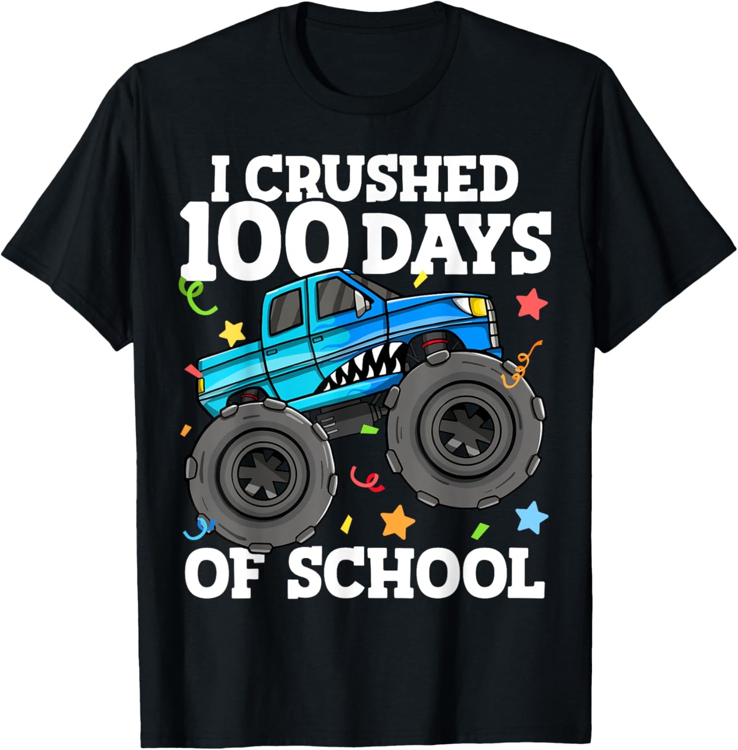 100 Days of School Monster Truck 100th Day of School Boys T-Shirt