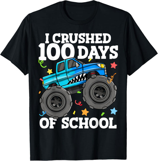 100 Days of School Monster Truck 100th Day of School Boys T-Shirt