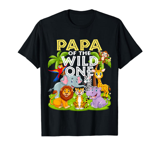 Papa Of The Wild One 1st Birthday Zoo Animal Safari Jungle T-Shirt