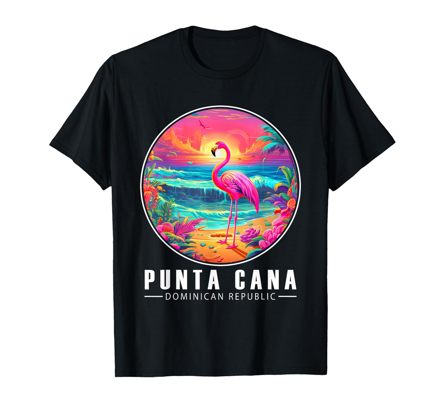 Punta Cana Flamingo Shirt Dominican Republic Beach Sunset T-Shirt