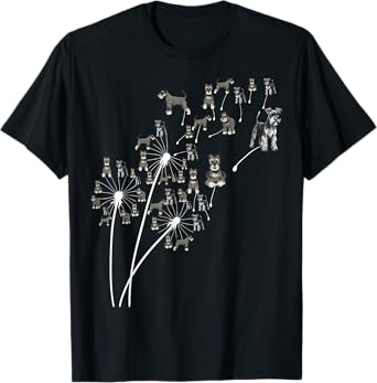 Dandelion Schnauzer Flower, Floral Miniature Schnauzer Tree T-Shirt