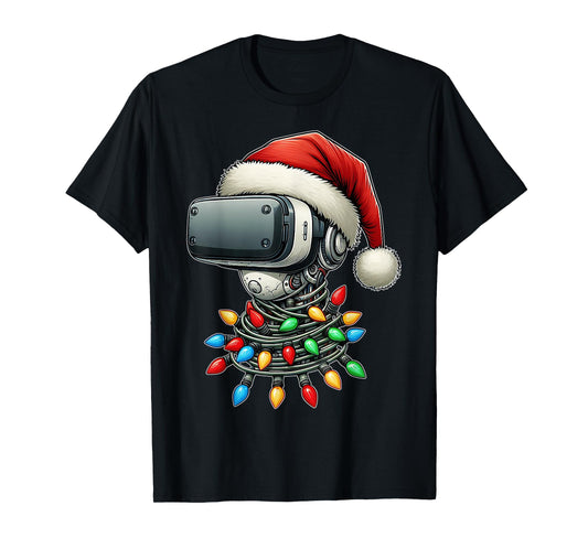 Virtual Reality VR Player Video Gaming Christmas Hat Xmas T-Shirt