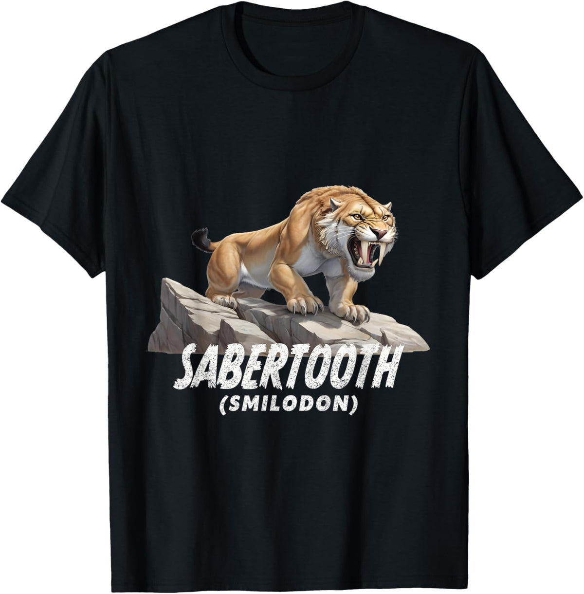 Sabertooth Tiger Smilodon Pleistocene Design Men Women Kids T-Shirt