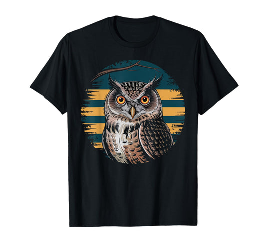 Retro Owl Birdwatching Nature Animal Lover Gifts for Women T-Shirt