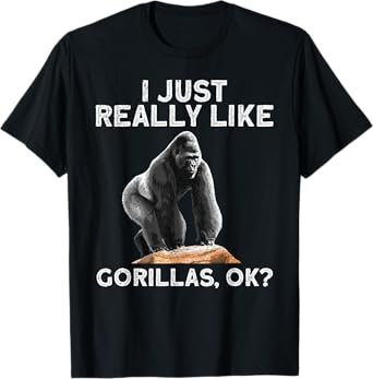 Funny Gorilla Art For Men Women Kids Primate Gorilla Lover T-Shirt