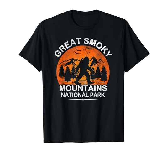 Great Smoky Mountains National Park Sunset Bigfoot Sasquatch T-Shirt