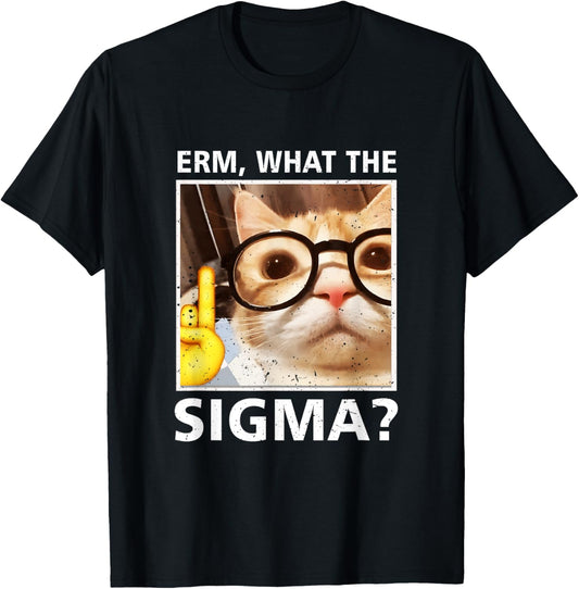 Erm What-The Sigma Cat Meme Selfie Cat Wearing Sunglasses T-Shirt