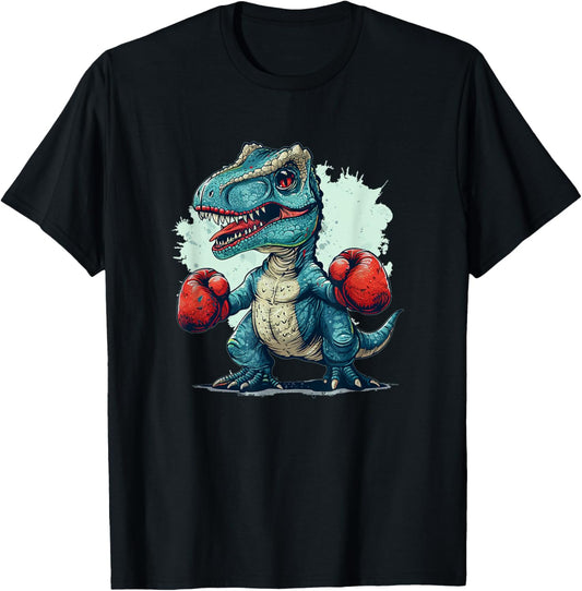 Funny kids boxing dinosaur with boxing gloves costume T-Shirt