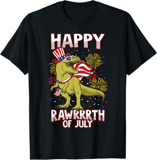Dinosaur 4th of July T Rex Patriotic Dino American Flag USA T-Shirt