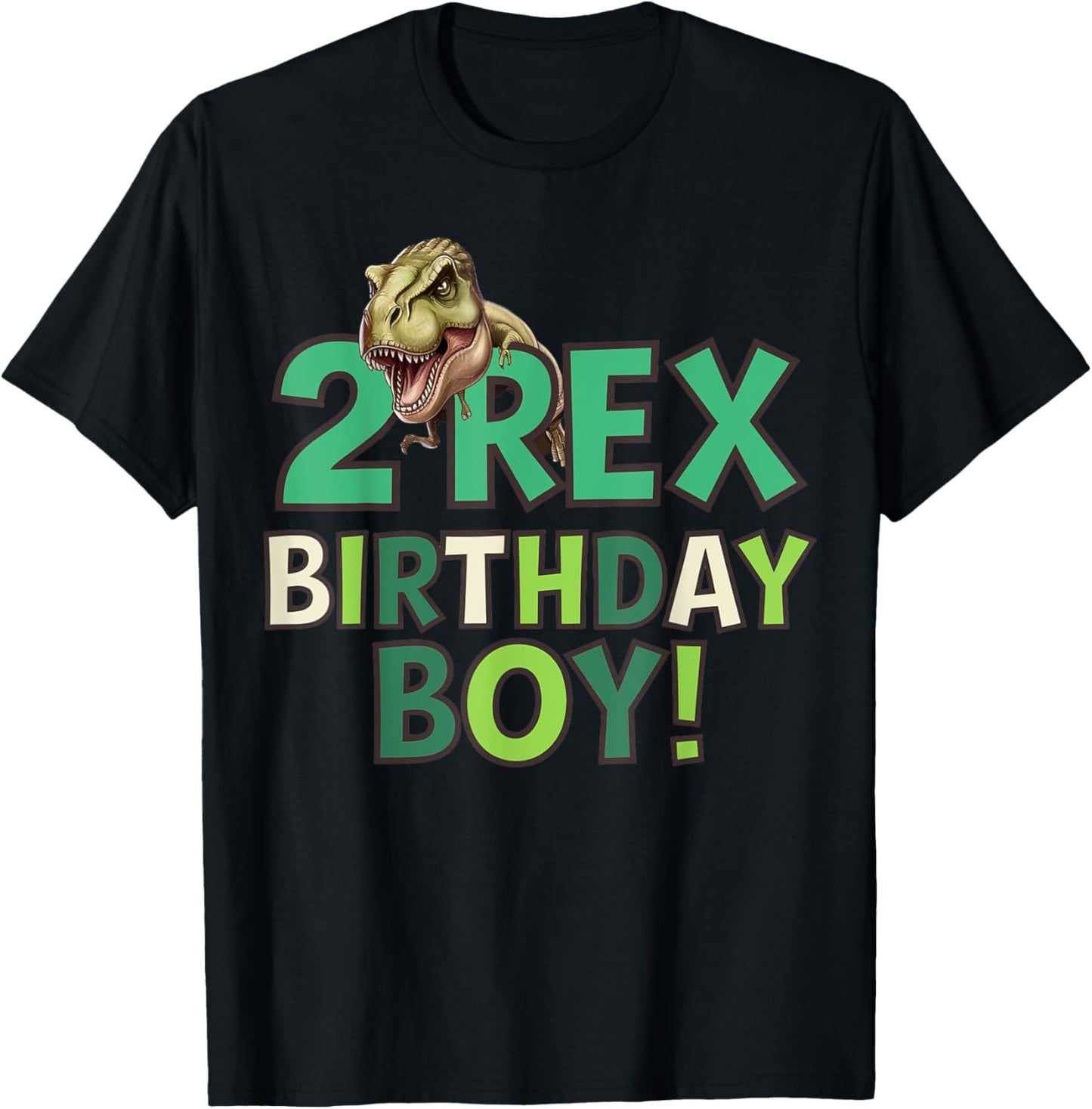 Two Rex 2nd Birthday Second Dinosaur 2 Year Old kids T-Shirt