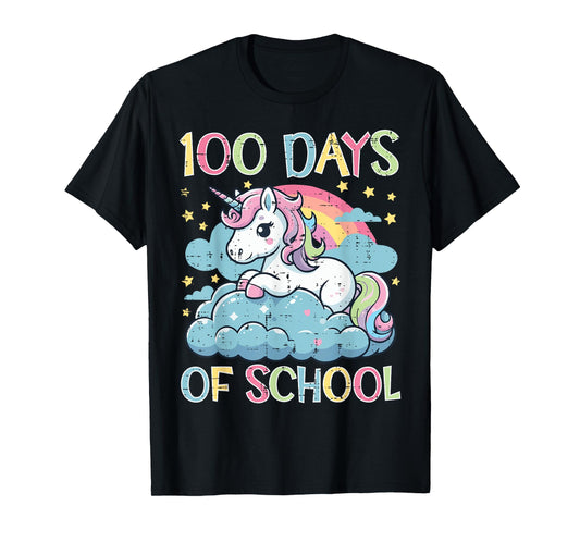 100 Days School Unicorn 100th Day Girls Kids Toddler Women T-Shirt
