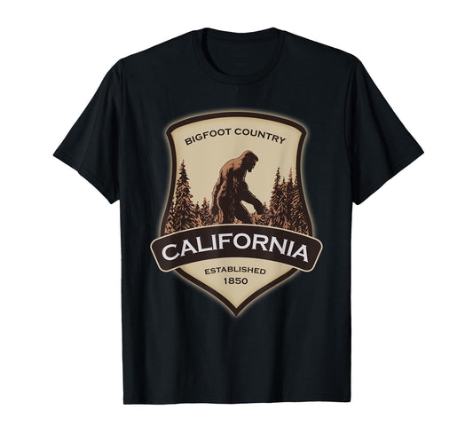 California and a Bigfoot, or a Sasquatch T-Shirt