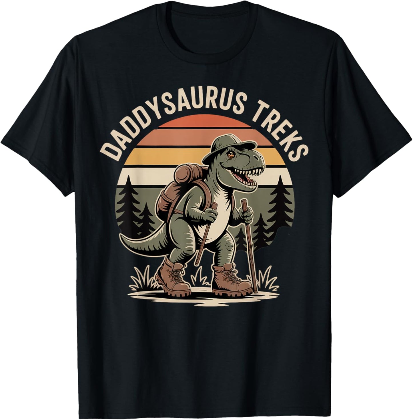 Funny DaddySaurus Trekking Adventure T-Shirt