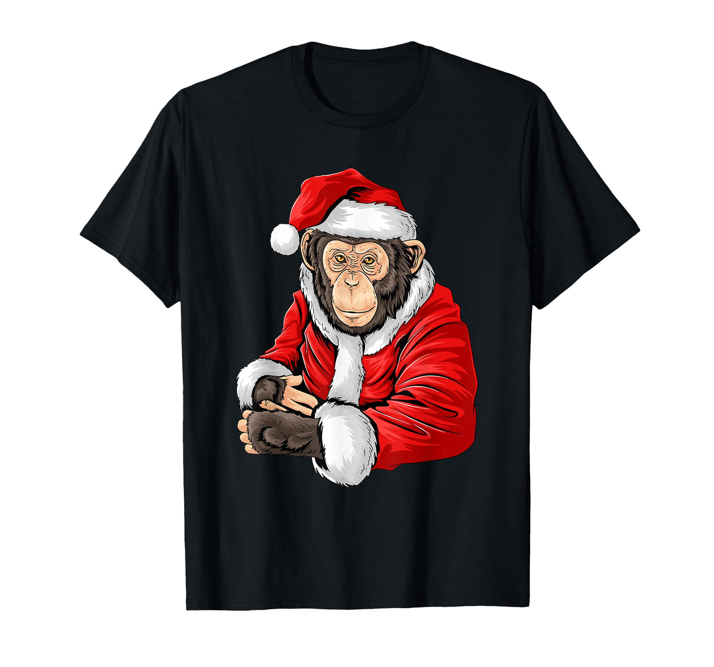 Monkey Santa Costume Christmas Pajama Cool Zoo Animal X-Mas T-Shirt