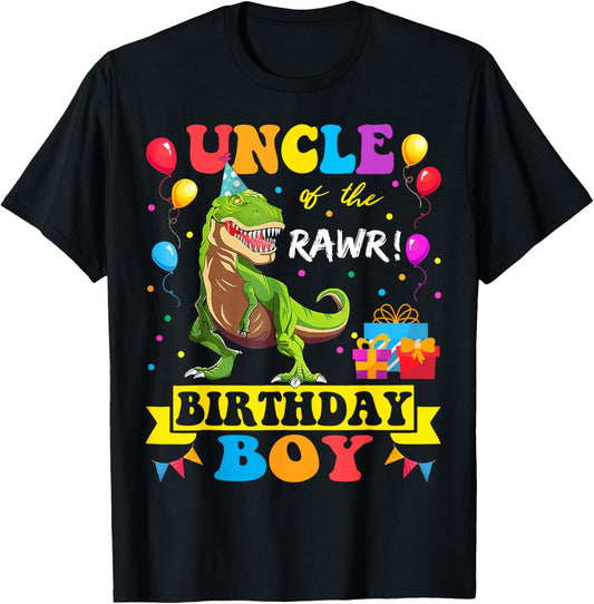 Uncle of the Birthday Boy T-Rex RAWR Dinosaur Birthday boy T-Shirt