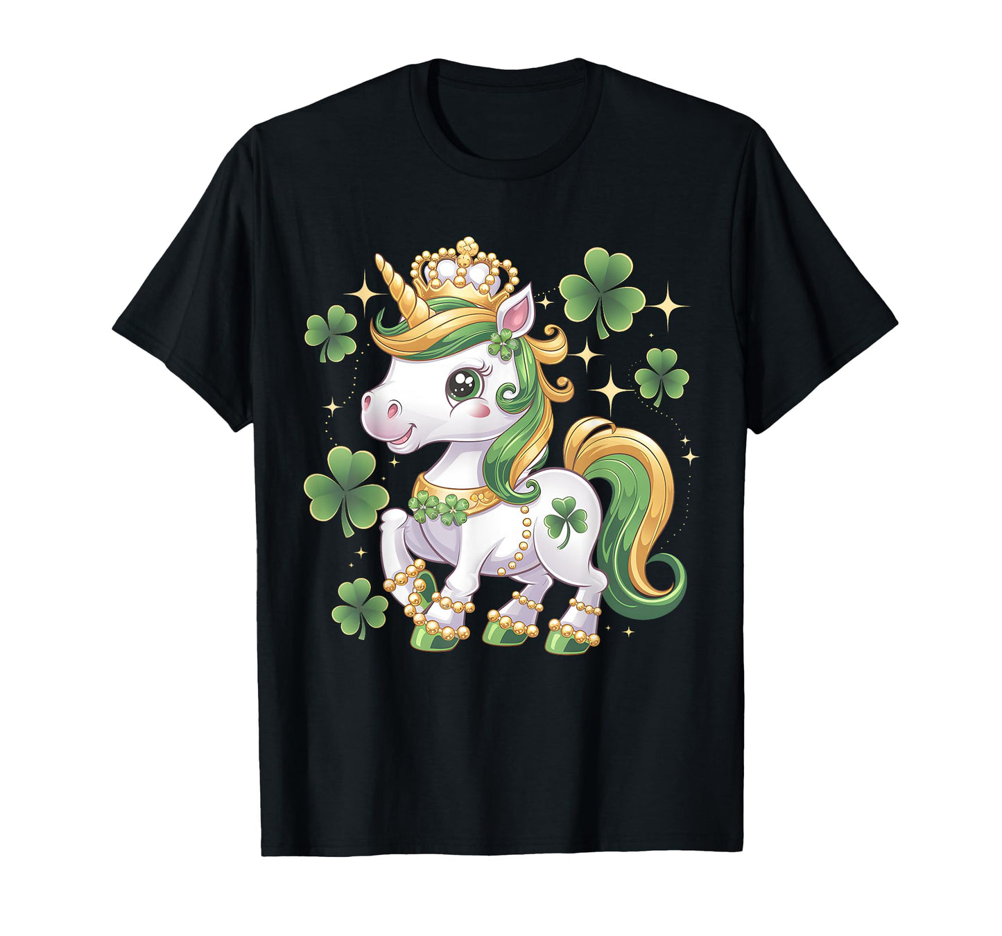 St Patricks Day Toddler Girls Kid Unicorn Shamrock Lepricorn T-Shirt