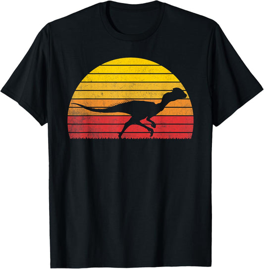 Dilophosaurus Sunset Retro Vintage Dinosaur T-Shirt