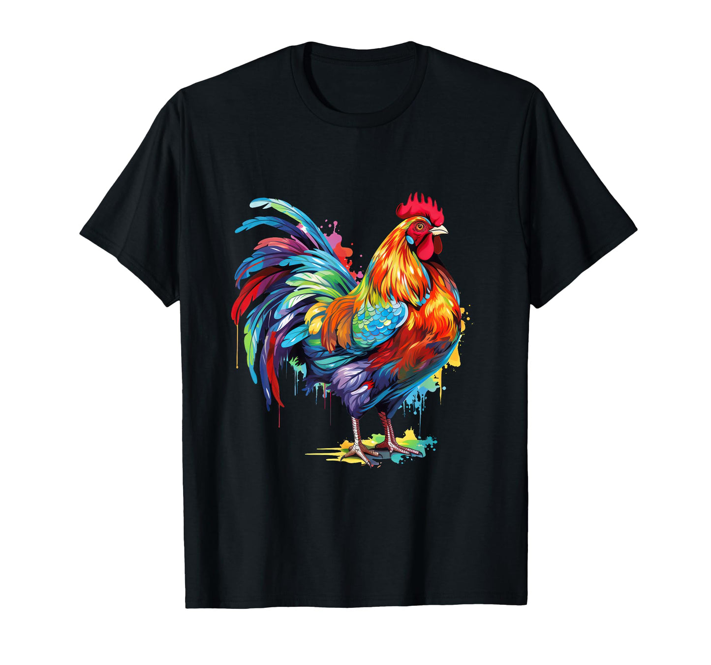 Colorful Rooster Chicken T-Shirt