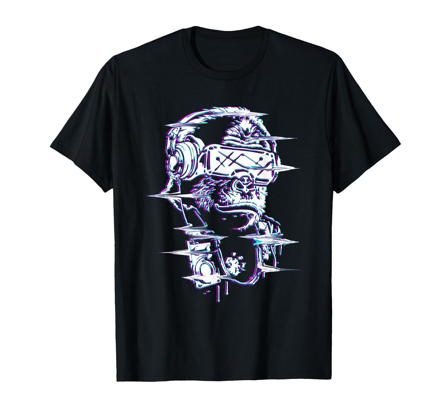 VR and VR Gamer with virtual reality and monkey T-Shirt